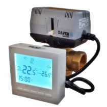 Electrovana de comutatie cu 3 cai - 1", 220V/50Hz si termostat ambiental programabil cu fir, Daver