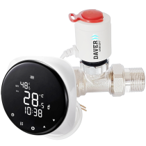 Kit smart pentru separarea unei zone de temperatura, cu termostat WIFI si electrovana 1"cu olandez, 220V, Daver