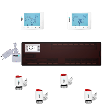 Pachet automatizare Premium ZigBee Clima pentru incalzire si racire din distribuitor cu 2 zone cu pompa de caldura, Daver