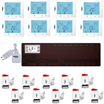 Pachet automatizare Premium ZigBee Clima pentru incalzire si racire din distribuitor cu 8 zone cu pompa de caldura, Daver