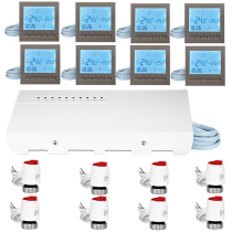 Pachet automatizare UNIVERSAL cu termostate cu fir pentru incalzire din distribuitor cu 8 zone
