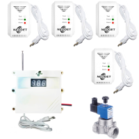 Pachet de detectie gaz cu electrovalva 3/4"- 220V si  patru senzori cu comanda wireless ( fara cablu) 