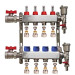 Set distribuitor 1" / 4 circuite cu conectori EK x 16 mm, robineti golire, aerisitoare automate si robineti cu olandez, Daver